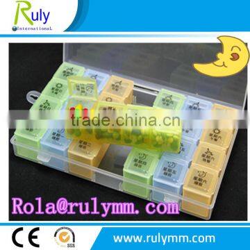 7 days plastic pill box ,pill container