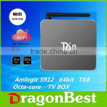 free movies TX8 Amlogic S912 2g 32g Octa core android 6.0 tv box