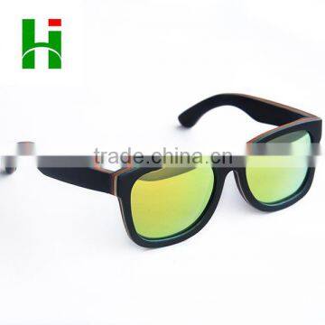 Eco-friendly Recycle Skateboard Wood Sunglasses With Polarized Lens photo-4