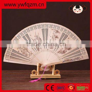 Wholesale carving custom printed folding hand fan