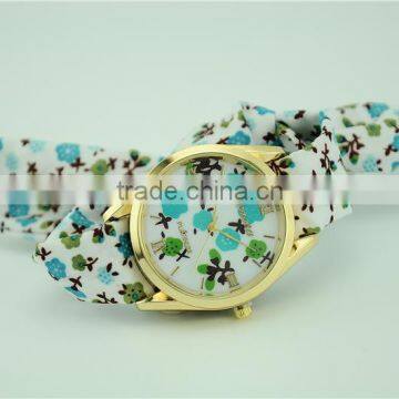 Geneva Korea Style Girls Watch Fabric Watch Strap Bracelet Watches for Women photo-5