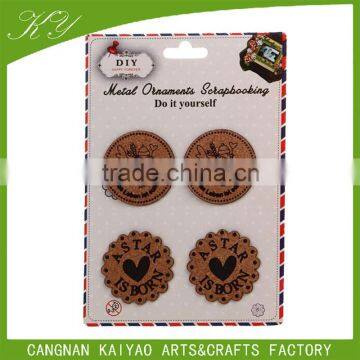 New Designed Fashion Embellsihment Round Cork Stickers