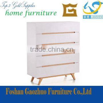 2016 Modern Design White Lacquered Elegant 4 drawers of chest wood cabinet