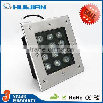 3 years warranty Garden square outdoor LED buried lamp CE&ROHS 12W RGB underground light