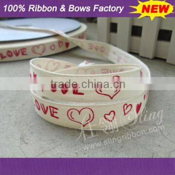 5/8" Love & Kisses Cotton Ribbon Printing