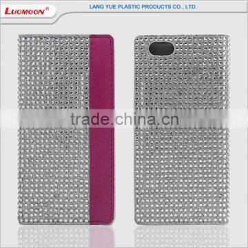 5 Inch Mobile Cell Phone Case Best Austrian Diamond PU Leather Flip Cover for Samsung Galaxy Grand I9082 photo-4