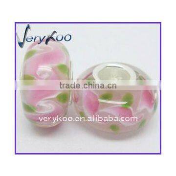 Flower Murano Lampwork Glass Single Core Beads (FCH-B039)