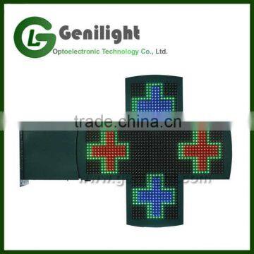 china pharmacy cross led display p16 with high brightness, IP65 waterproof grade