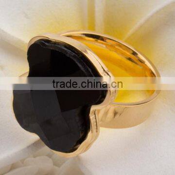 gold overlay stainless steel agate ring