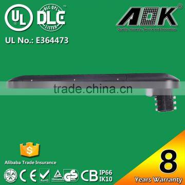 UL DLC 8 Years Warranty IK10 Dimmable Photocell 240W Outdoor LED Street Light