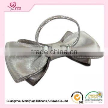 Custom Polyester Satin Ribbon Bow With Elastics Loop For Bottle Neck