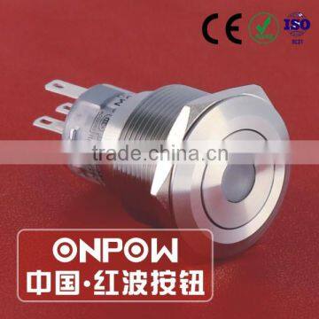 30 Years Industry Leader ONPOW Metal Push Button Switch GQ22A-11D/S Dia. 22mm stainless steel IP67 waterproof CE ROHS