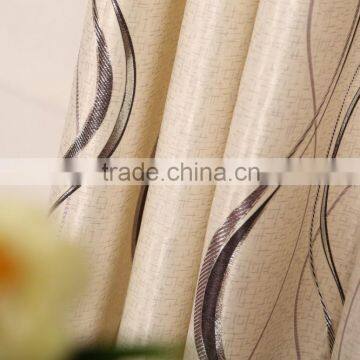 100% Polyester Curtain Glossy Black Out With Hot Stamping Silver Print Flocking Grommet Curtain Panel photo-5