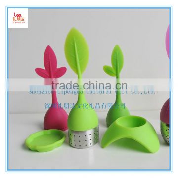 Hot sale! Factory Wholesale Leaf Shape Tea Bag Stainless Steel Silicone Tea Infuser