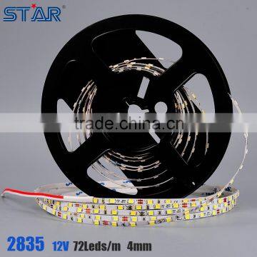 Slim 4mm Width SMD 2835 Flexible LED Strip 72 leds/m 0.1w/led