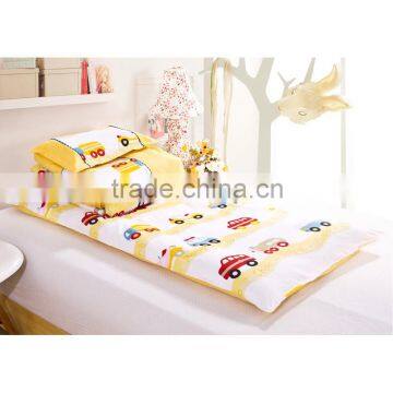 Baby and Kindergarten 100% Cotton Quilt 3 Pieces Bedding Sets Yellow Cars