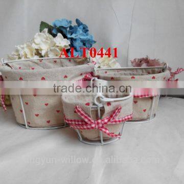 wire storage basket for home decoration with remove handles