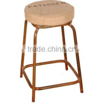 Industrial bar Stool, vintage leather stool