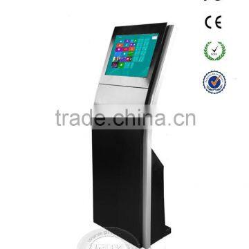 19" standing kiosk with touch screen for guider and query, black and silver option