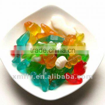 Sugar free gummy candy halal sweets fish shaped gelatin jelly