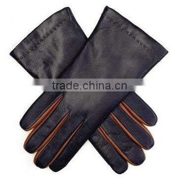 Black/Brown Sheep Leather Women Gloves