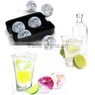 Factory Direct Price Food Grade 4 Cavity Ball Silicone Ice Ball Maker Mould photo-2