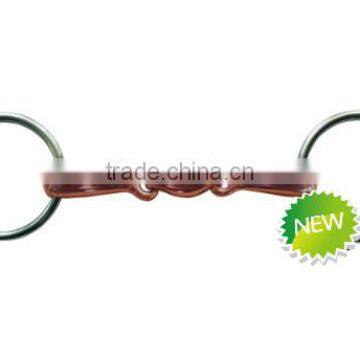 Stainless steel horse ring snaffle of copper broken mouth with elliptical link(Type-039)