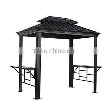 6x8ft hardtop double galvanized steel roof aluminum grill bbq gazebo