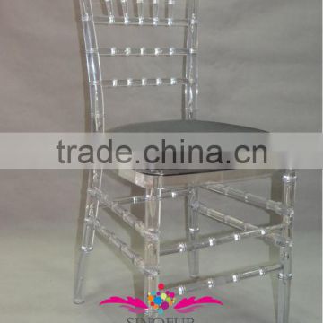 crystal resin chiavari chair with soft cushion