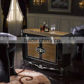 Italian Fashion Fur Decorated Bar Chair and Table Set, Ornate Neo-Classical Bar Furniture ,Comfortable Bar Set