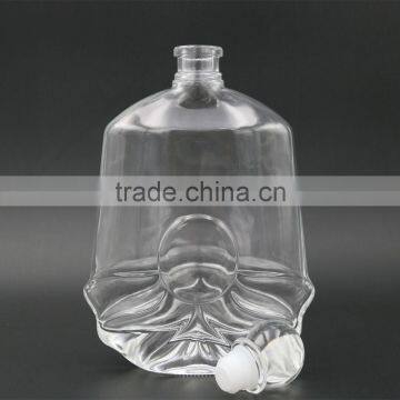 750ml Fancy Glass Whiskey Bottle With Cork Stopper Special Clear Glass Liquor Bottle Wholesale photo-3