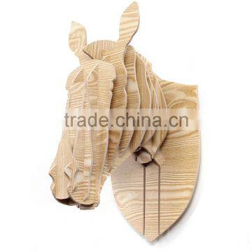 Wooden Animal Head Statue Home Wall Decoration Wooden Decorative Statue Zebra Head photo-6