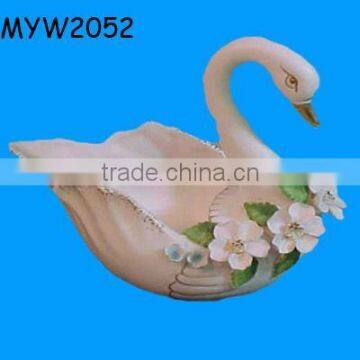 NEW decoration ideas Swan design ring plate or candy dish porcelain ceramic wedding vase