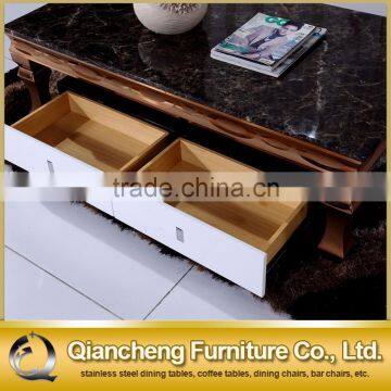 Fancy Coffee Table With Golden Stainless Steel Frame photo-4
