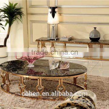2016 Modern Deluxe Coffee Table Golden Plated for 5star Hotel Lobby B818G photo-2