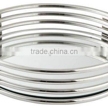 round shiny fancy metal tray