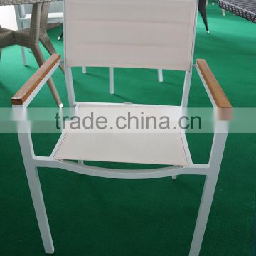 metal frame chair white/beach chair fabric/outdoor sling stacking chair