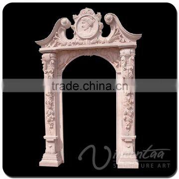 China Factory Outdoor Home Decoration Stone Carving Archway Door Marble Frame photo-3