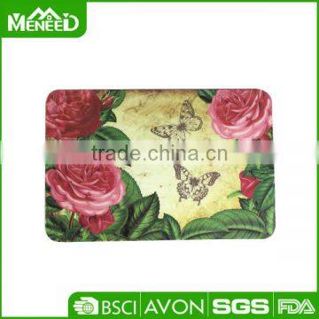 Rose and butterfly decale kitchen use red homeware square chopping board