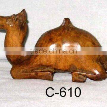carved wooden animals/wood carved camel