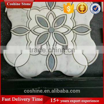 The Four Leaf Clover Design Waterjet Mosaic Natural Marble Stacked Stone photo-3