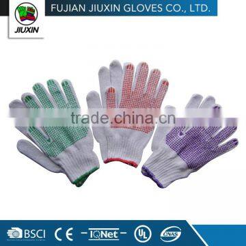JX68D406 Factory Made Seamless Protection with Pvc Dot Cotton Gloves