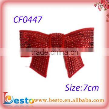 CF0447 High quality wholesale cheap red sequin bow for baby headband