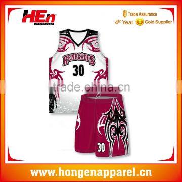 Hongen apparel 2016 Boys basketball Uniform, Colorful Best Selling basketball Top Wholesale