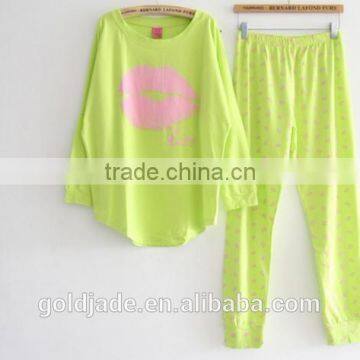 2015 Fashion Printing Soft Cotton Homewear ,long Sleeve Sleepwear Blank Homewear ,lady's Printing Homewear photo-6