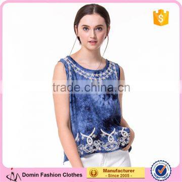 Domin Fashion Latest Embroidery Ladies Tank Tops photo-1