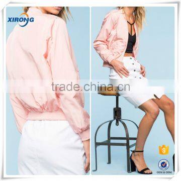 2016 factory price life satin bomber smart ladies jacket