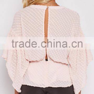 Long Sleeve V Neck Sexy Woman Tops Waist Tie Free Feel Summer Tops photo-2