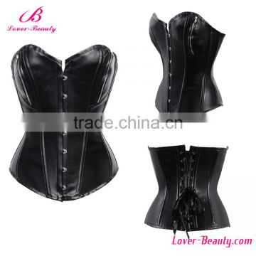 Wholesale PU 12 Steel Boned Leather Corsets Custiers Vintage Sexy