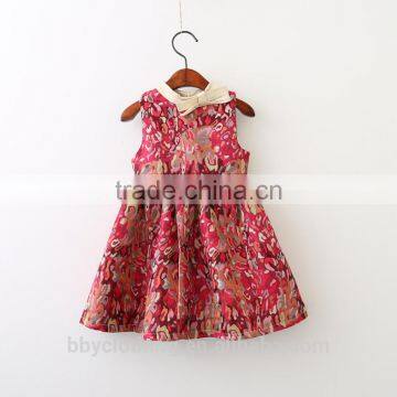 Princess Girl Flower Pattern Print Dress Sleeveless With Cute Baby Girls Dress photo-2